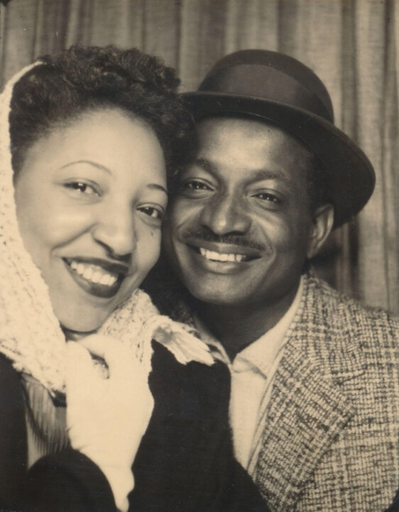 Couple Smiling in Photo Booth 1940s New Orleans