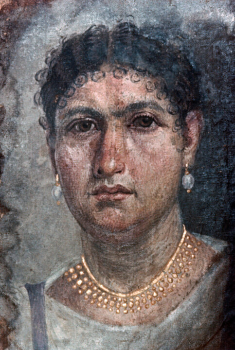 A Fayum Portrait of Aline, also known as Ténos, 1st century.