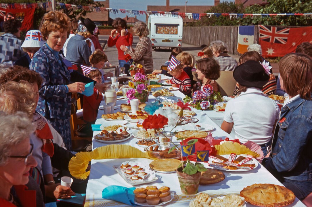 Queen's Silver Jubilee street party, 7 June 1977, Seaham, County Durham, England